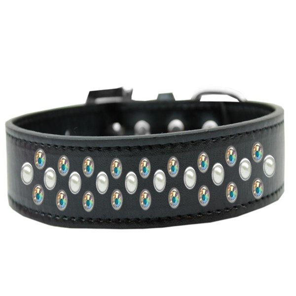 Unconditional Love Sprinkles Pearl & AB Crystals Dog CollarBlack Size 18 UN797386
